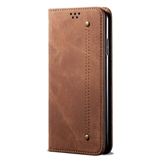 For vivo X100 Denim Texture Flip Leather Phone Case(Brown) by imak