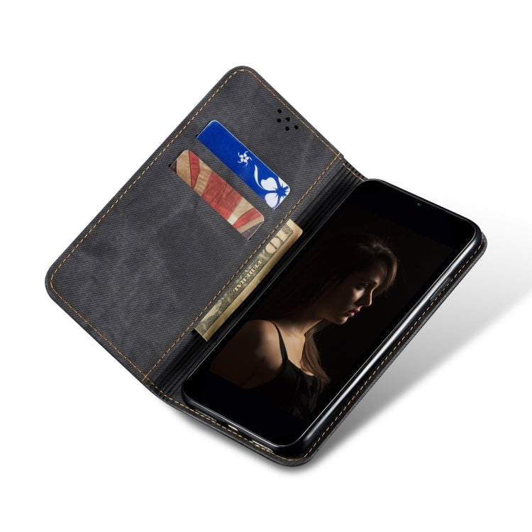 For vivo X100 Denim Texture Flip Leather Phone Case(Black) - vivo Cases by imak | Online Shopping UK | buy2fix