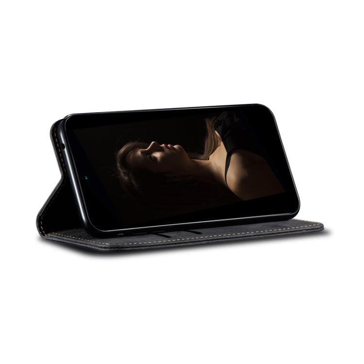 For vivo X100 Denim Texture Flip Leather Phone Case(Black) - vivo Cases by imak | Online Shopping UK | buy2fix