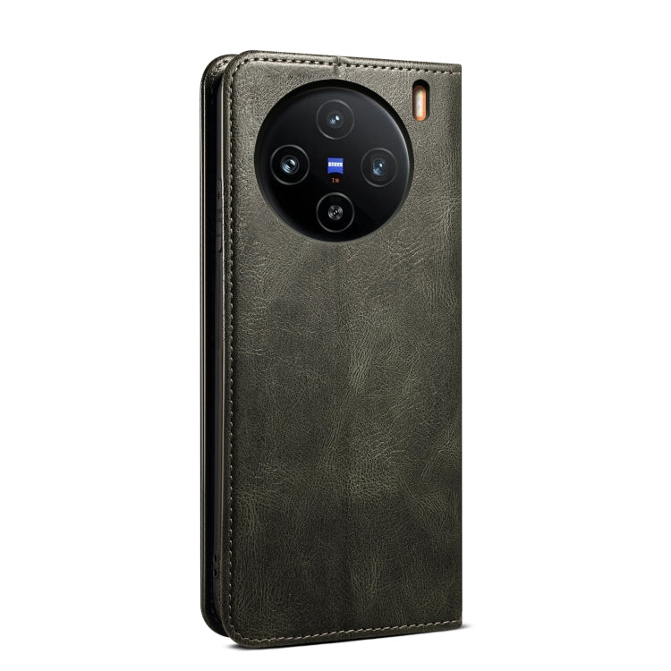 For vivo X100 Oil Wax Crazy Horse Texture Leather Phone Case(Green) - vivo Cases by imak | Online Shopping UK | buy2fix