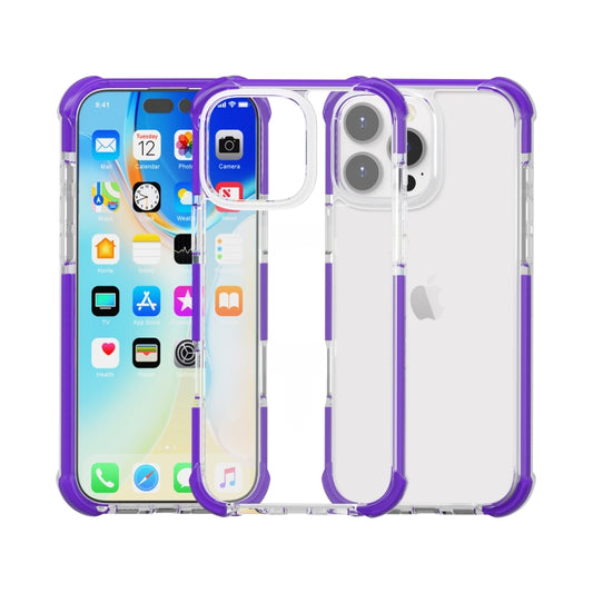 For iPhone 16 Pro Max Four-corner Shockproof TPU Hybrid Acrylic Phone Case(Purple) by buy2fix