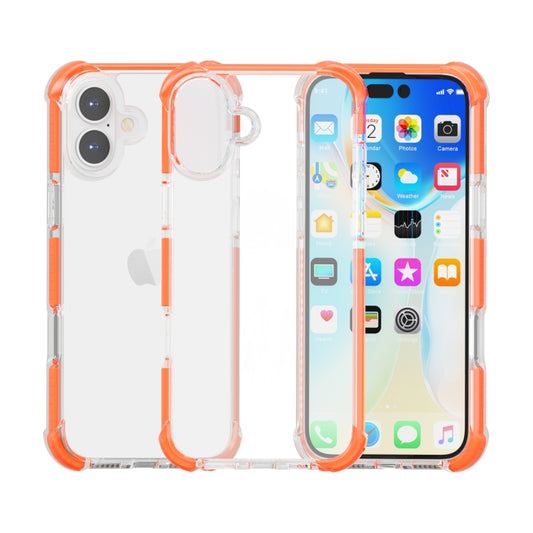 For iPhone 16 Plus Four-corner Shockproof TPU Hybrid Acrylic Phone Case(Orange) by buy2fix