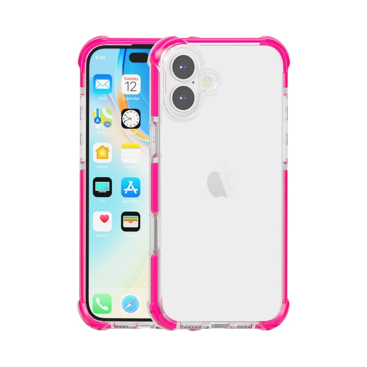For iPhone 16 Plus Four-corner Shockproof TPU Hybrid Acrylic Phone Case(Pink) - iPhone 16 Plus Cases by buy2fix | Online Shopping UK | buy2fix
