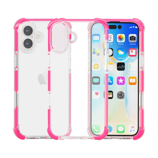 For iPhone 16 Plus Four-corner Shockproof TPU Hybrid Acrylic Phone Case(Pink) by buy2fix