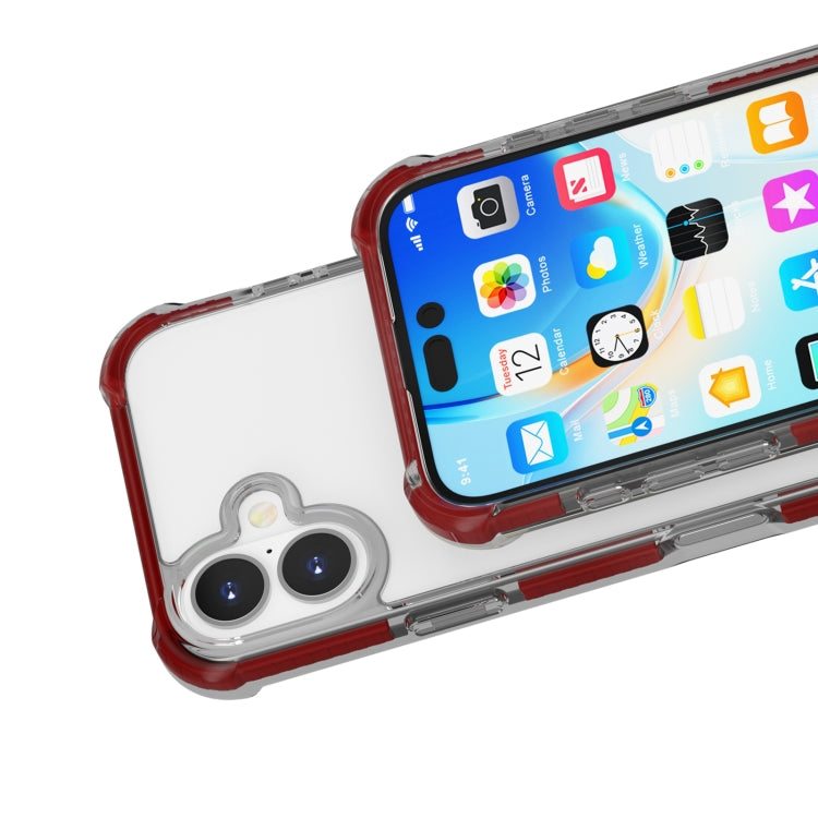 For iPhone 16 Plus Four-corner Shockproof TPU Hybrid Acrylic Phone Case(Brown) by buy2fix