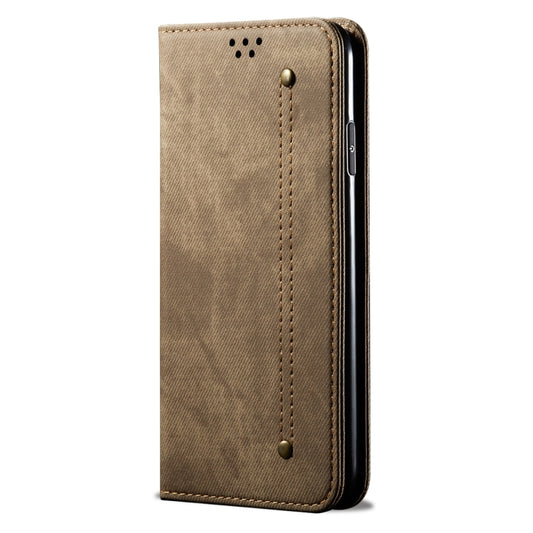 For Xiaomi Redmi Note 12S Denim Texture Flip Leather Phone Case(Khaki) by buy2fix