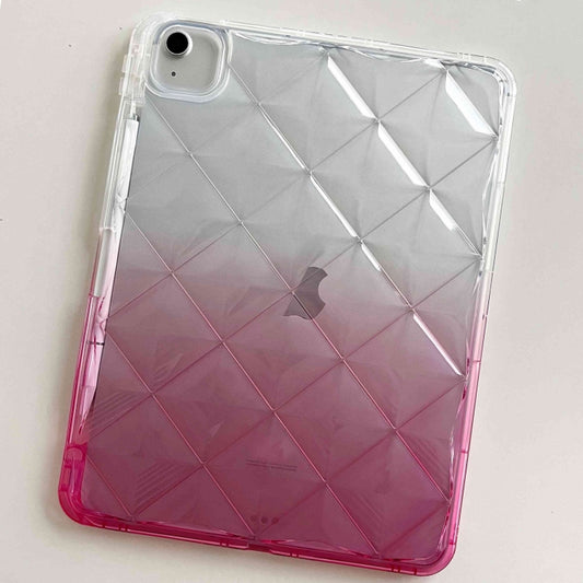 For iPad Air 11 2025 / 2024 Gradient Diamond Plaid TPU Tablet Case(Gradient Pink) by buy2fix