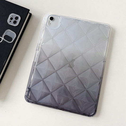 For iPad Air 11 2025 / 2024 Gradient Diamond Plaid TPU Tablet Case(Gradient Black) by buy2fix