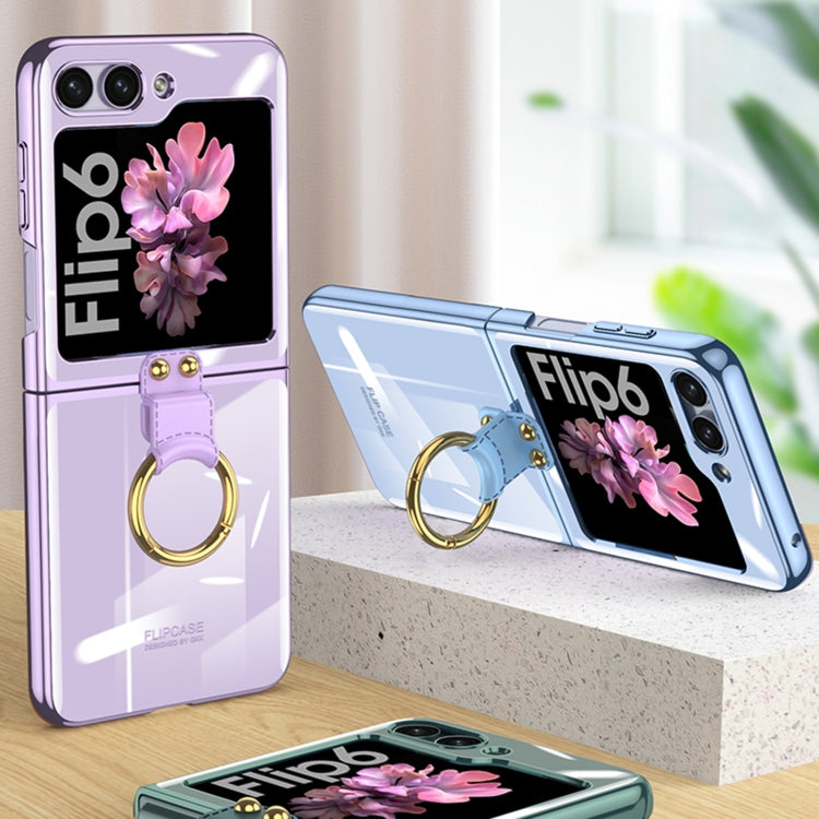 For Samsung Galaxy Z Flip6 / Flip7 FE GKK Electroplating Phone Case with Ring(Transparent) - Galaxy Z Flip6 5G Cases by GKK | Online Shopping UK | buy2fix