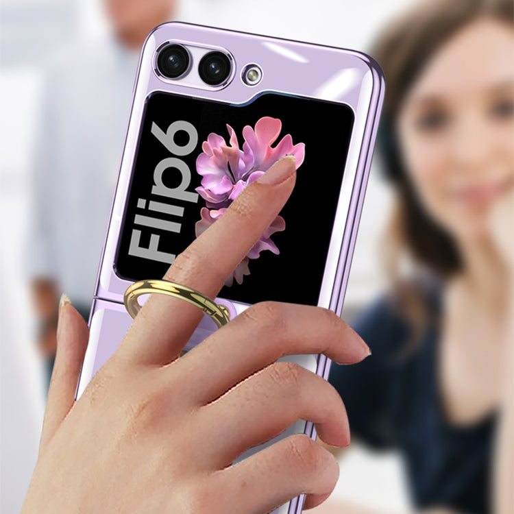 For Samsung Galaxy Z Flip6 / Flip7 FE GKK Electroplating Phone Case with Ring(Transparent) - Galaxy Z Flip6 5G Cases by GKK | Online Shopping UK | buy2fix