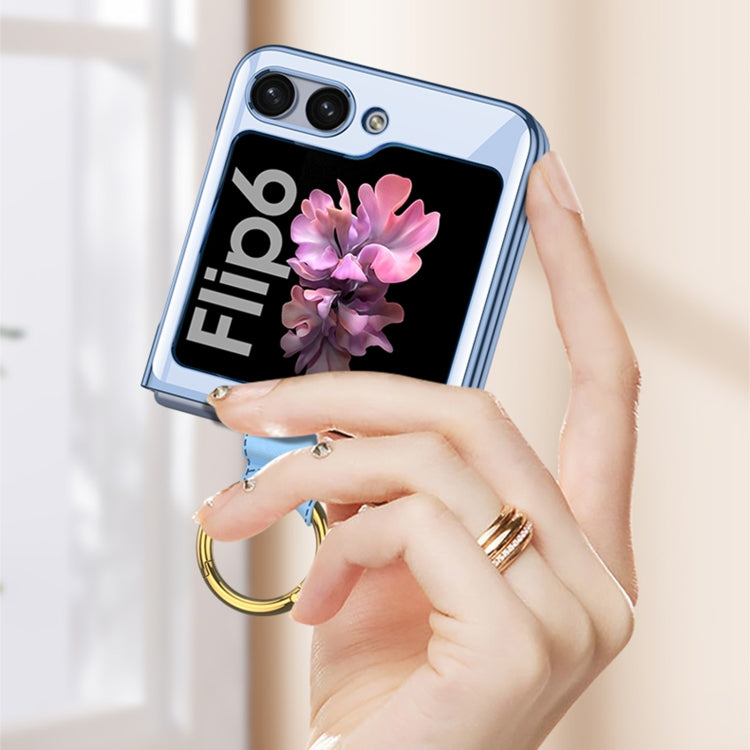 For Samsung Galaxy Z Flip6 / Flip7 FE GKK Electroplating Phone Case with Ring(Transparent) - Galaxy Z Flip6 5G Cases by GKK | Online Shopping UK | buy2fix