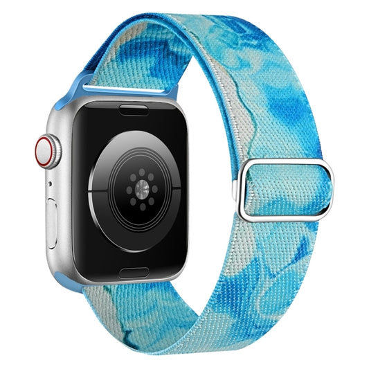 For Apple Watch Ultra 2 49mm Painted Pattern Nylon Replacement Watch Band(Ocean Blue) by buy2fix