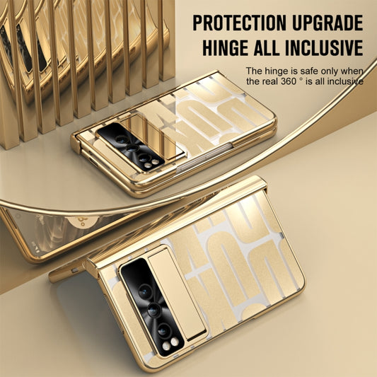 For Google Pixel Fold Integrated Electroplating Folding Phone Case(Gold) by buy2fix