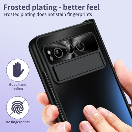 For Google Pixel Fold Integrated Electroplating Folding All-inclusive Phone Case with Hinge(Black) by buy2fix