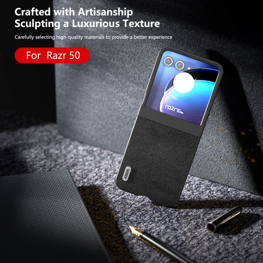 For Motorola Razr 50 ABEEL Black Edge Genuine Mino Phone Case(Black) by buy2fix