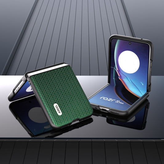 For Motorola Razr 40 Ultra Genuine Luxury ABEEL Black Edge Phone Case(Night Green) by buy2fix