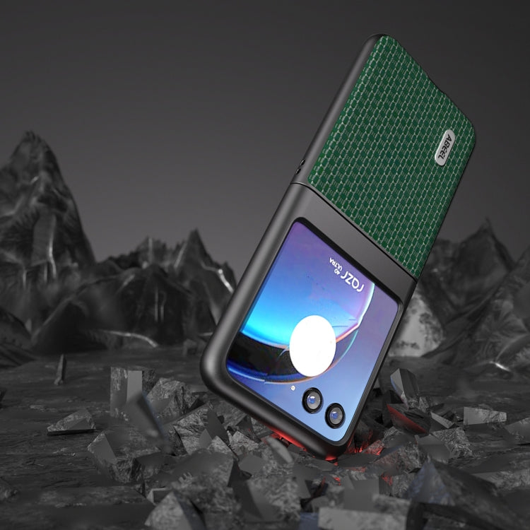 For Motorola Razr 40 Ultra Genuine Luxury ABEEL Black Edge Phone Case(Night Green) by buy2fix