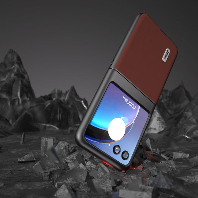 For Motorola Razr 40 Ultra Genuine Silky Soft ABEEL Black Edge Phone Case(Coffee) by buy2fix