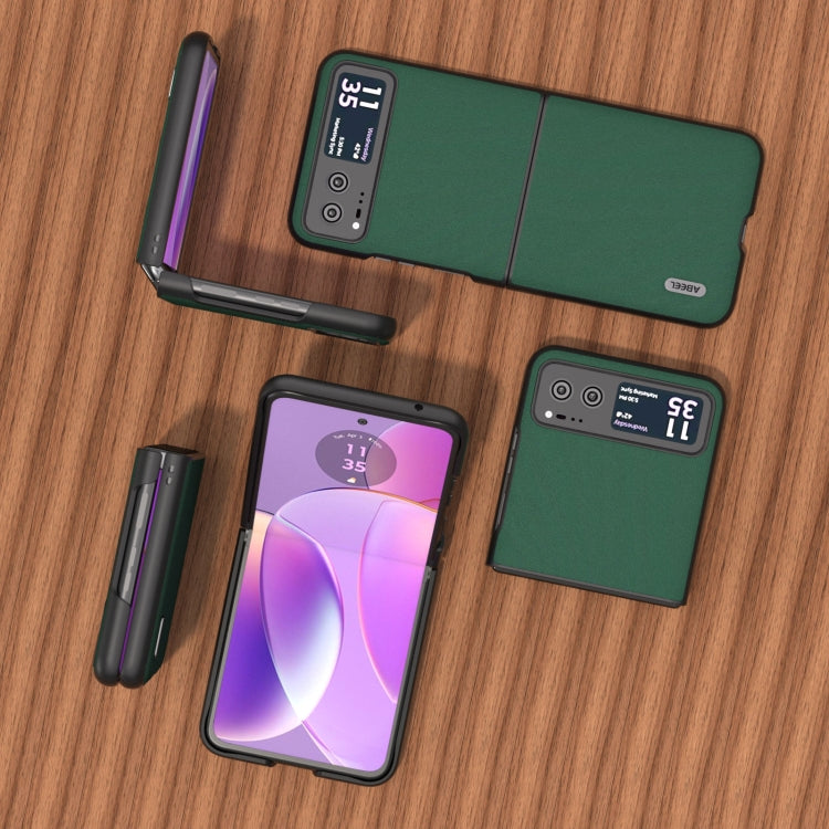 For Motorola Razr 40 ABEELGenuine Silky Soft Black Edge Phone Case(Green) by buy2fix