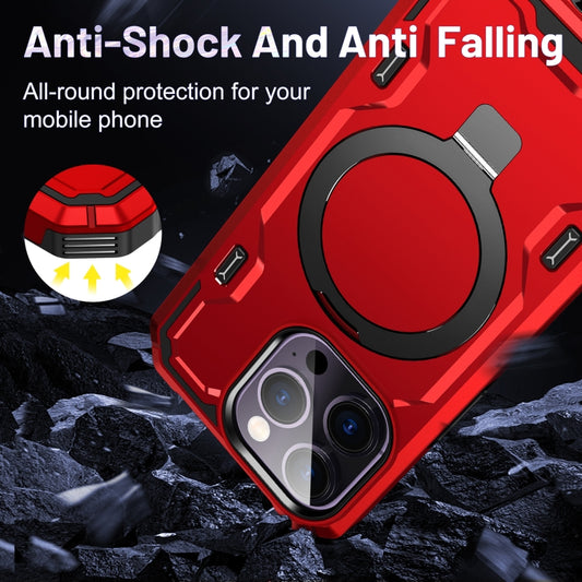 For iPhone 14 Pro Patronus MagSafe Magnetic Holder Phone Case(Red) by buy2fix