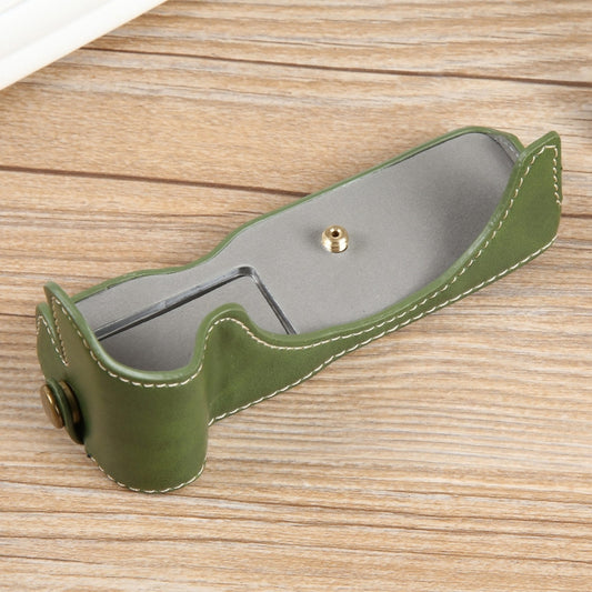 For Canon EOS R50 1/4 inch Thread PU Leather Camera Half Case Base(Green) by buy2fix