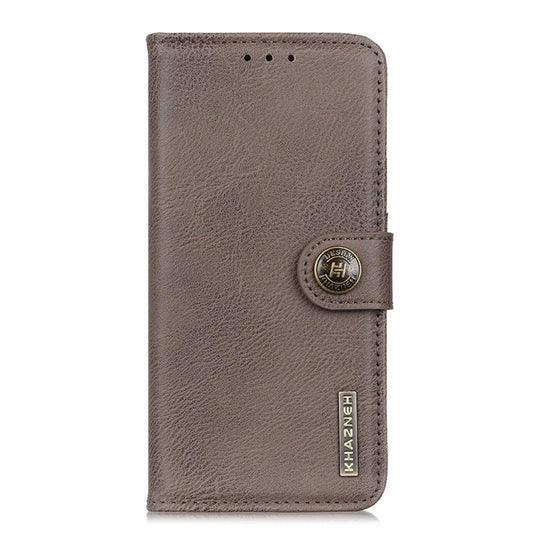 For OnePlus 12 KHAZNEH Cowhide Texture Flip Leather Phone Case(Khaki) by buy2fix