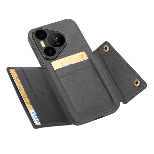 For Huawei Pura 70 Pro Double Buckle Card Slots Magnetic Phone Case(Black) by buy2fix