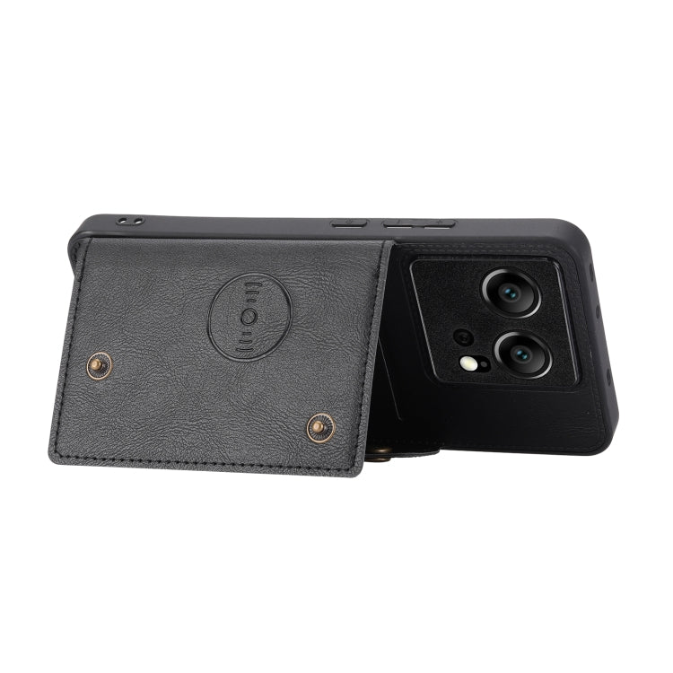 For Xiaomi 13T / Redmi K60 Ultra Double Buckle Card Slots Magnetic Phone Case(Black) - Xiaomi Cases by buy2fix | Online Shopping UK | buy2fix