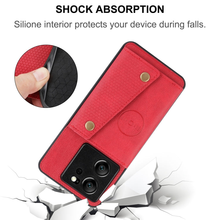 For Xiaomi 13T / Redmi K60 Ultra Double Buckle Card Slots Magnetic Phone Case(Black) - Xiaomi Cases by buy2fix | Online Shopping UK | buy2fix
