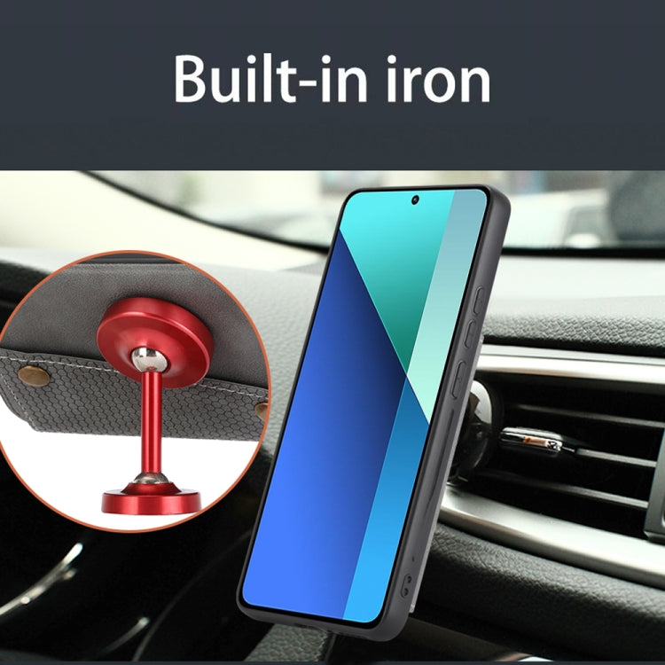 For Xiaomi Redmi Note 13 4G Global Double Buckle Card Slots Magnetic Phone Case(Brown) - Xiaomi Cases by buy2fix | Online Shopping UK | buy2fix