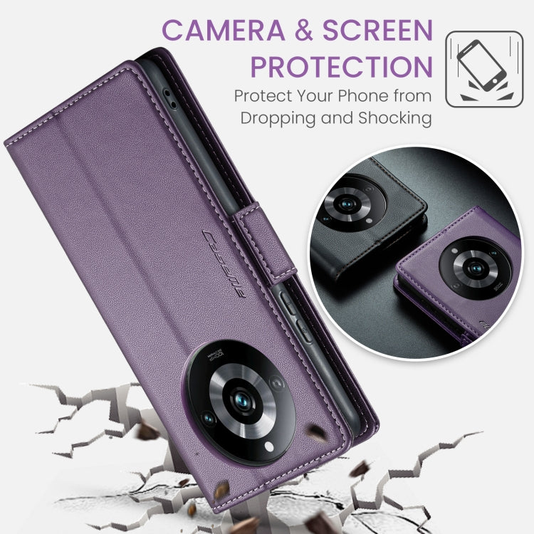 For Realme 11 Pro/11 Pro+ CaseMe 023 Butterfly Buckle Litchi Texture RFID Anti-theft Leather Phone Case(Pearly Purple) by CaseMe