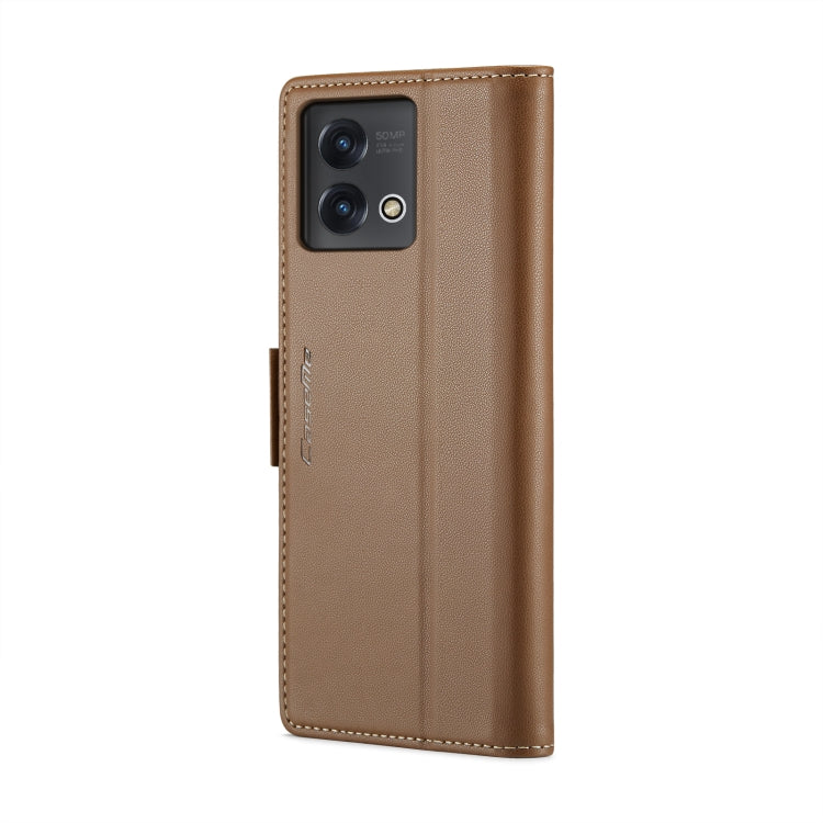 For Motorola Moto G Stylus 5G 2023 CaseMe 023 Butterfly Buckle Litchi Texture RFID Anti-theft Leather Phone Case(Brown) - Motorola Cases by CaseMe | Online Shopping UK | buy2fix