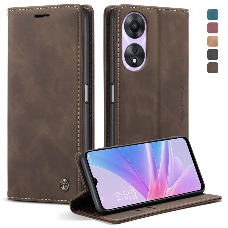 For OPPO A78 5G Global / A1X 5G CaseMe 013 Multifunctional Horizontal Flip Leather Phone Case(Coffee) - OPPO Cases by CaseMe | Online Shopping UK | buy2fix