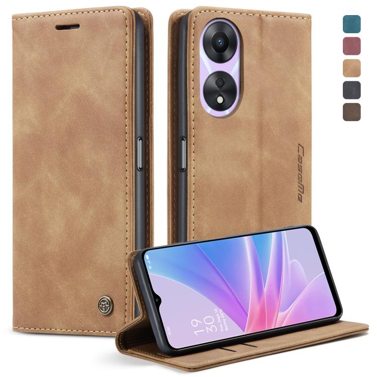 For OPPO A78 5G Global / A1X 5G CaseMe 013 Multifunctional Horizontal Flip Leather Phone Case(Brown) - OPPO Cases by CaseMe | Online Shopping UK | buy2fix