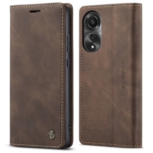 For OPPO A78 4G CaseMe 013 Multifunctional Horizontal Flip Leather Phone Case(Coffee) by CaseMe