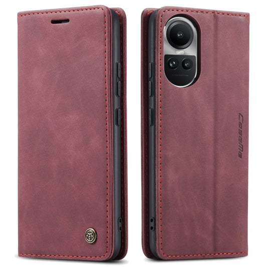 For OPPO Reno10 5G Global/Reno10 Pro Global CaseMe 013 Multifunctional Horizontal Flip Leather Phone Case(Wine Red) by CaseMe