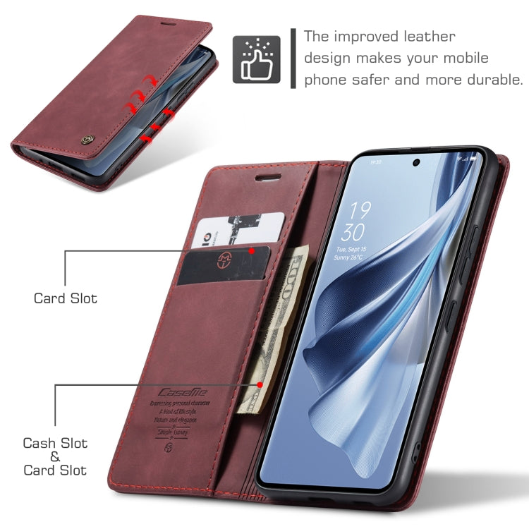 For OPPO Reno10 5G Global/Reno10 Pro Global CaseMe 013 Multifunctional Horizontal Flip Leather Phone Case(Wine Red) - OPPO Cases by CaseMe | Online Shopping UK | buy2fix