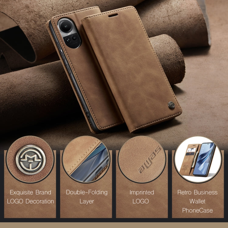 For OPPO Reno10 5G Global/Reno10 Pro Global CaseMe 013 Multifunctional Horizontal Flip Leather Phone Case(Brown) - OPPO Cases by CaseMe | Online Shopping UK | buy2fix