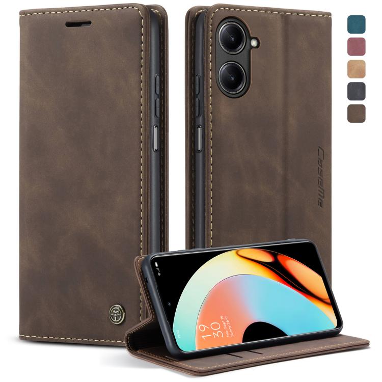 For Realme 10 Pro 5G CaseMe 013 Multifunctional Horizontal Flip Leather Phone Case(Coffee) - Realme Cases by CaseMe | Online Shopping UK | buy2fix