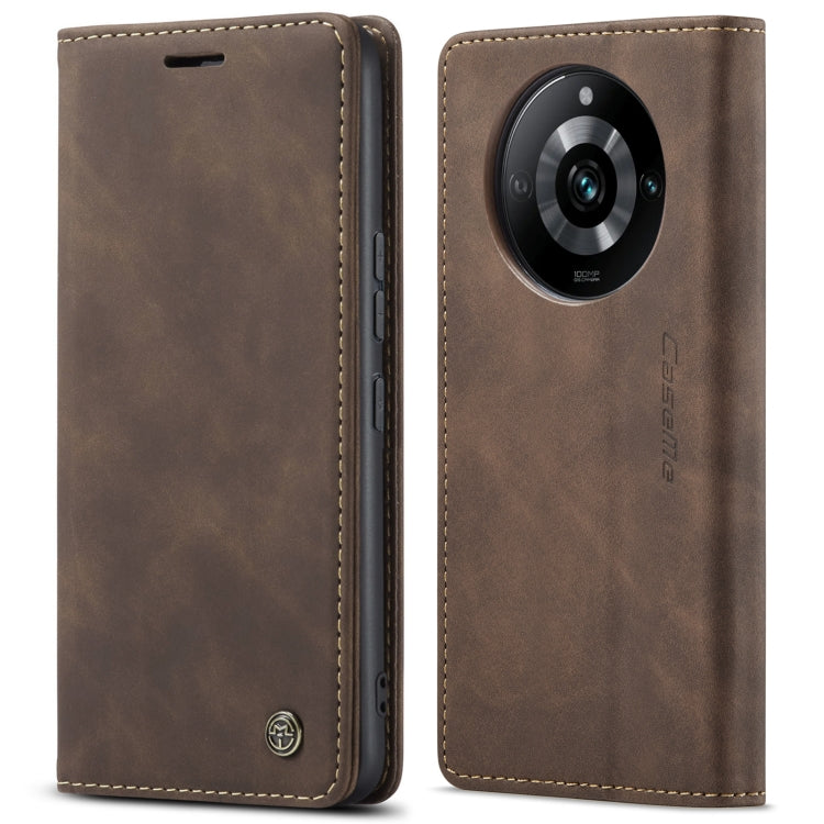 For Realme 11 Pro/Realme 11 Pro+ CaseMe 013 Multifunctional Horizontal Flip Leather Phone Case(Coffee) - Realme Cases by CaseMe | Online Shopping UK | buy2fix