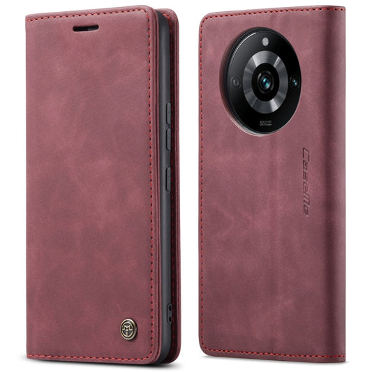 For Realme 11 Pro/Realme 11 Pro+ CaseMe 013 Multifunctional Horizontal Flip Leather Phone Case(Wine Red) by CaseMe