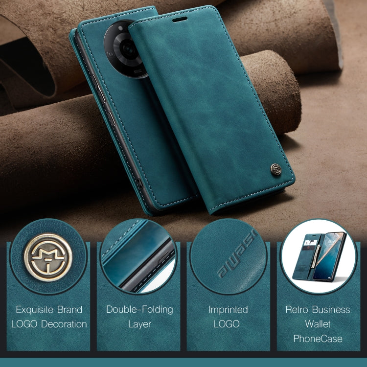 For Realme 11 Pro/Realme 11 Pro+ CaseMe 013 Multifunctional Horizontal Flip Leather Phone Case(Blue) - Realme Cases by CaseMe | Online Shopping UK | buy2fix