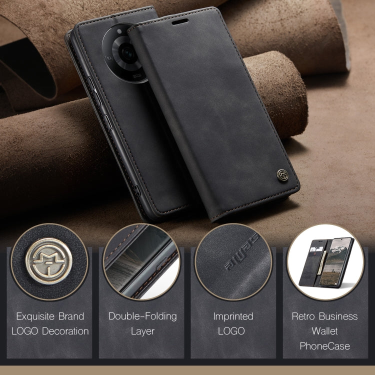 For Realme 11 Pro/Realme 11 Pro+ CaseMe 013 Multifunctional Horizontal Flip Leather Phone Case(Black) - Realme Cases by CaseMe | Online Shopping UK | buy2fix