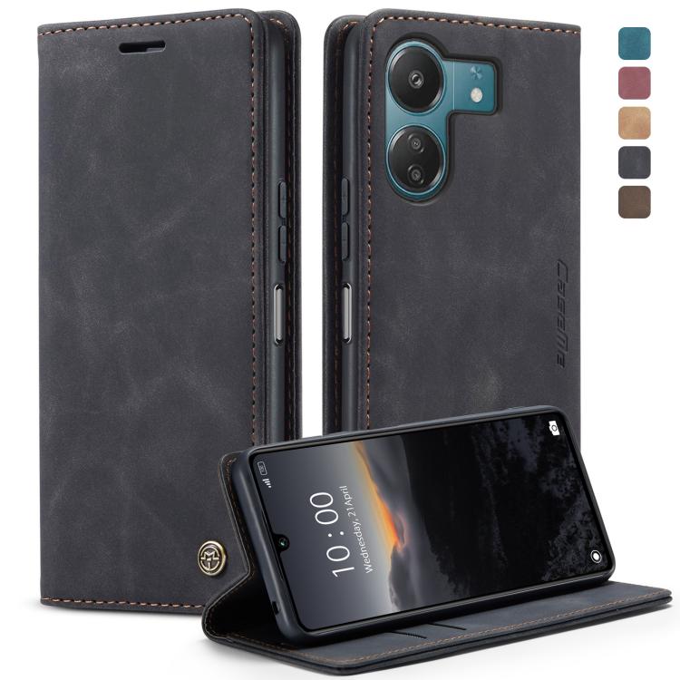 For Xiaomi Redmi 13C 4G Global / 13C 5G CaseMe 013 Multifunctional Horizontal Flip Leather Phone Case(Black) - Xiaomi Cases by CaseMe | Online Shopping UK | buy2fix
