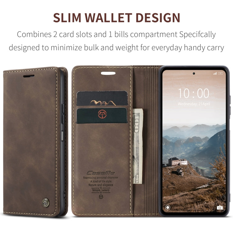 For Xiaomi Redmi 12 4G / 12 5G/Note 12R CaseMe 013 Multifunctional Horizontal Flip Leather Phone Case(Coffee) - Xiaomi Cases by CaseMe | Online Shopping UK | buy2fix