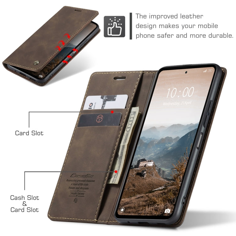 For Xiaomi Redmi 12 4G / 12 5G/Note 12R CaseMe 013 Multifunctional Horizontal Flip Leather Phone Case(Coffee) - Xiaomi Cases by CaseMe | Online Shopping UK | buy2fix