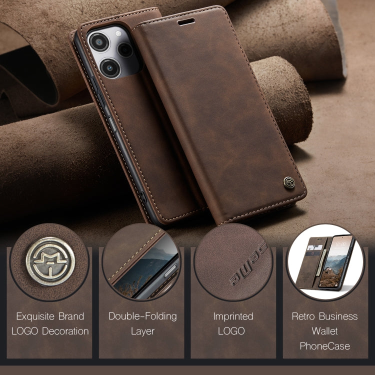 For Xiaomi Redmi 12 4G / 12 5G/Note 12R CaseMe 013 Multifunctional Horizontal Flip Leather Phone Case(Coffee) - Xiaomi Cases by CaseMe | Online Shopping UK | buy2fix