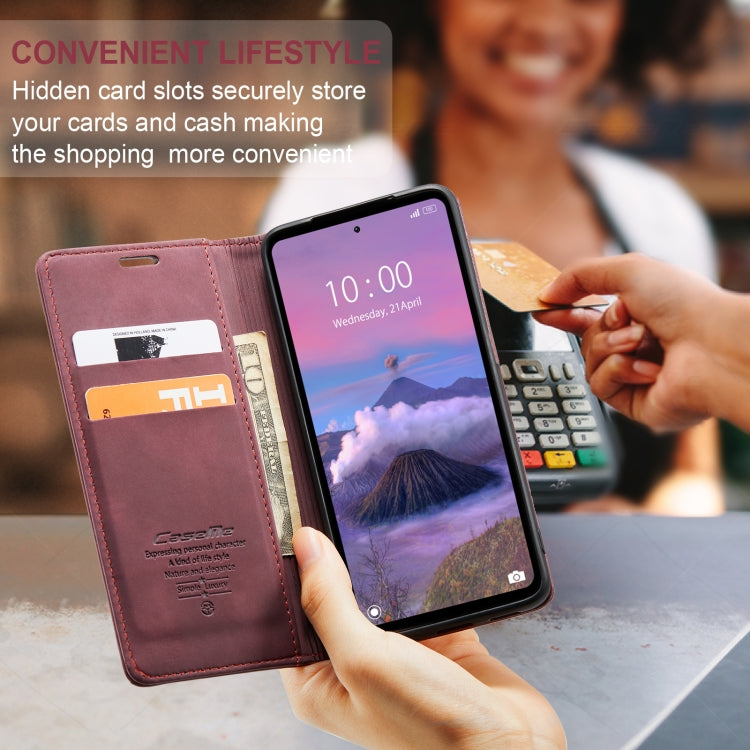 For Xiaomi Redmi 12 4G / 12 5G/Note 12R CaseMe 013 Multifunctional Horizontal Flip Leather Phone Case(Wine Red) by CaseMe