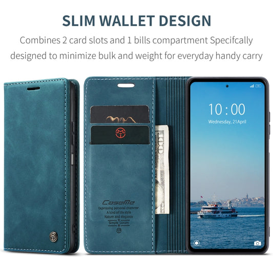For Xiaomi Redmi 12 4G / 12 5G/Note 12R CaseMe 013 Multifunctional Horizontal Flip Leather Phone Case(Blue) by CaseMe
