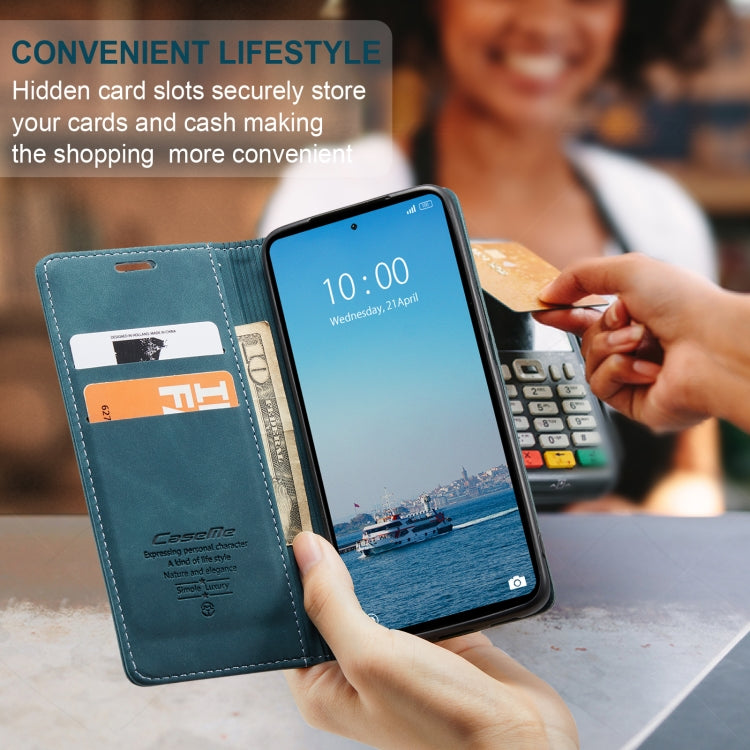 For Xiaomi Redmi 12 4G / 12 5G/Note 12R CaseMe 013 Multifunctional Horizontal Flip Leather Phone Case(Blue) by CaseMe